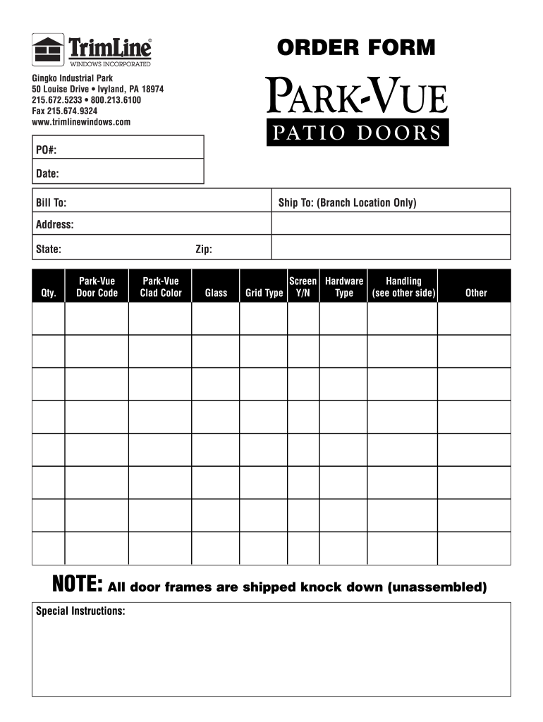 Trimline Park Vue Form