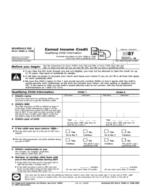 Eic Schedule Form