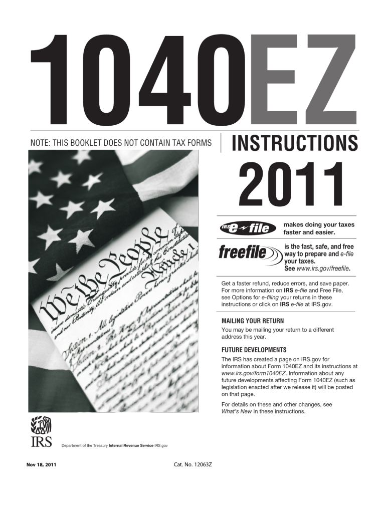  1040ez Instructions Form 2011