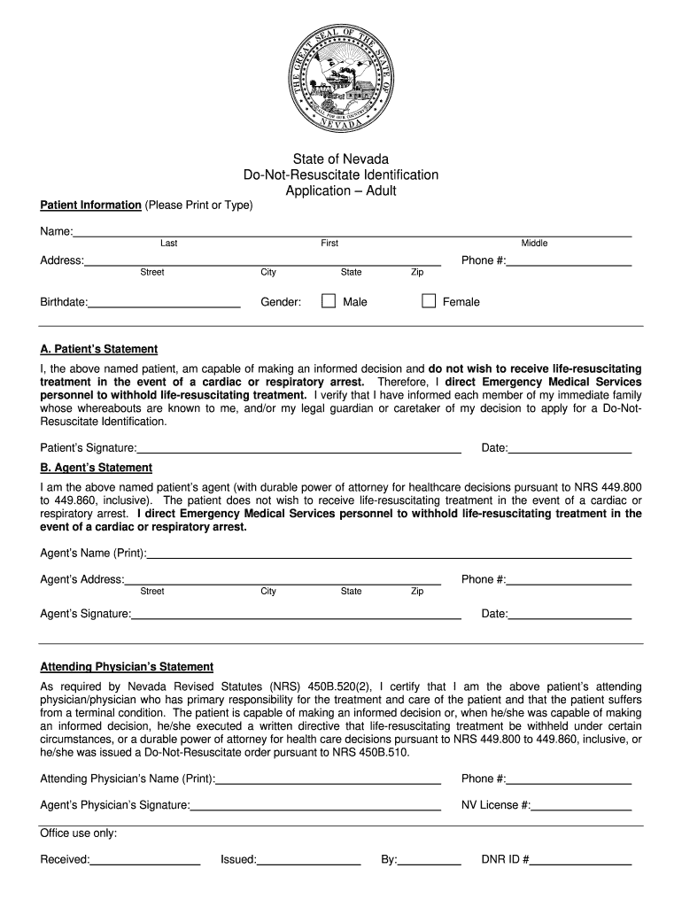 Dnr Nevada  Form