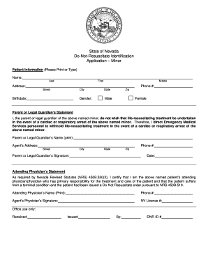 Dnr Form Nevada