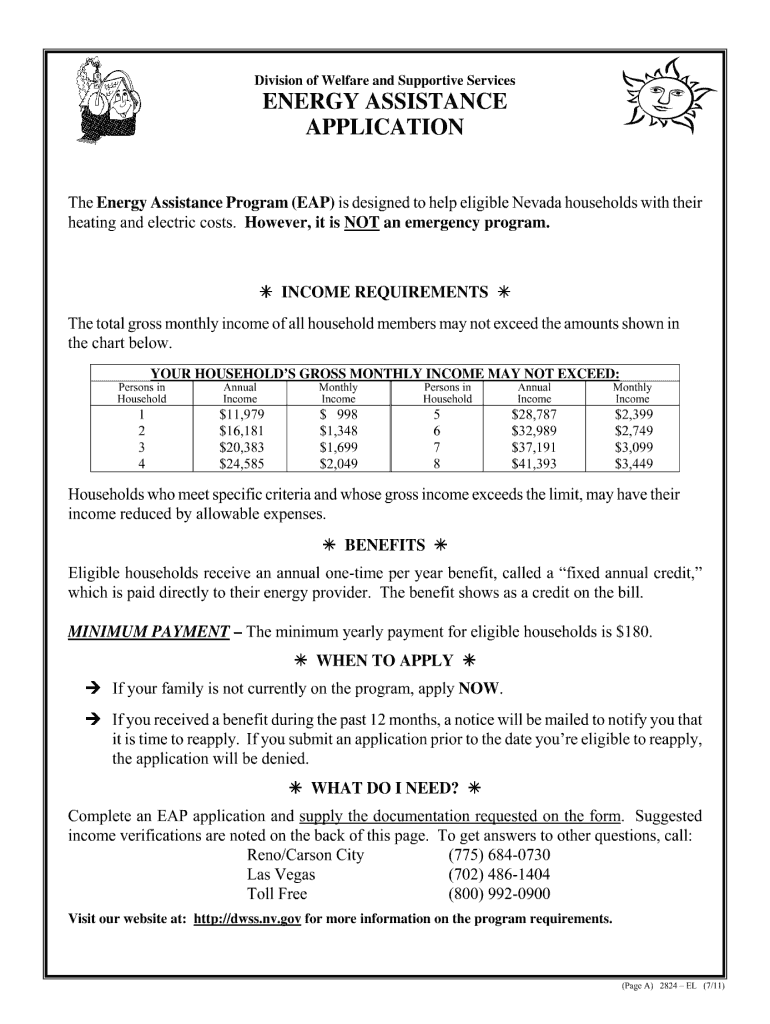  Nevada State Welfare Energy Assistance Program Form 2014