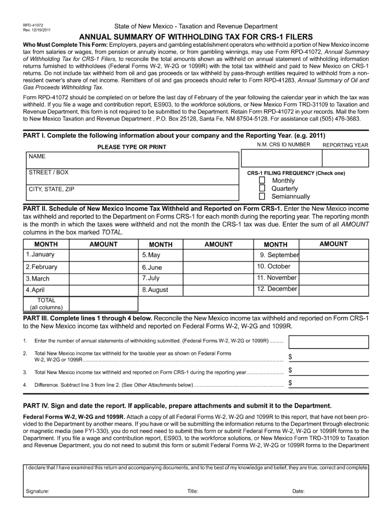  Rpd 41072 New Mexico Form 2012