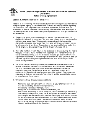 Nc Dhhs Telework Form