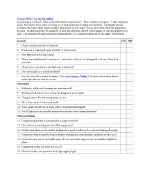 Office Safety Checklist  Form