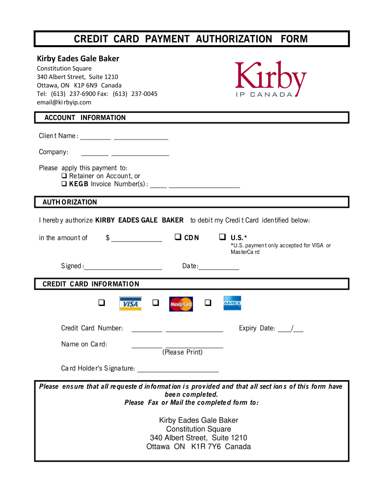 Payment Authorization Form Template