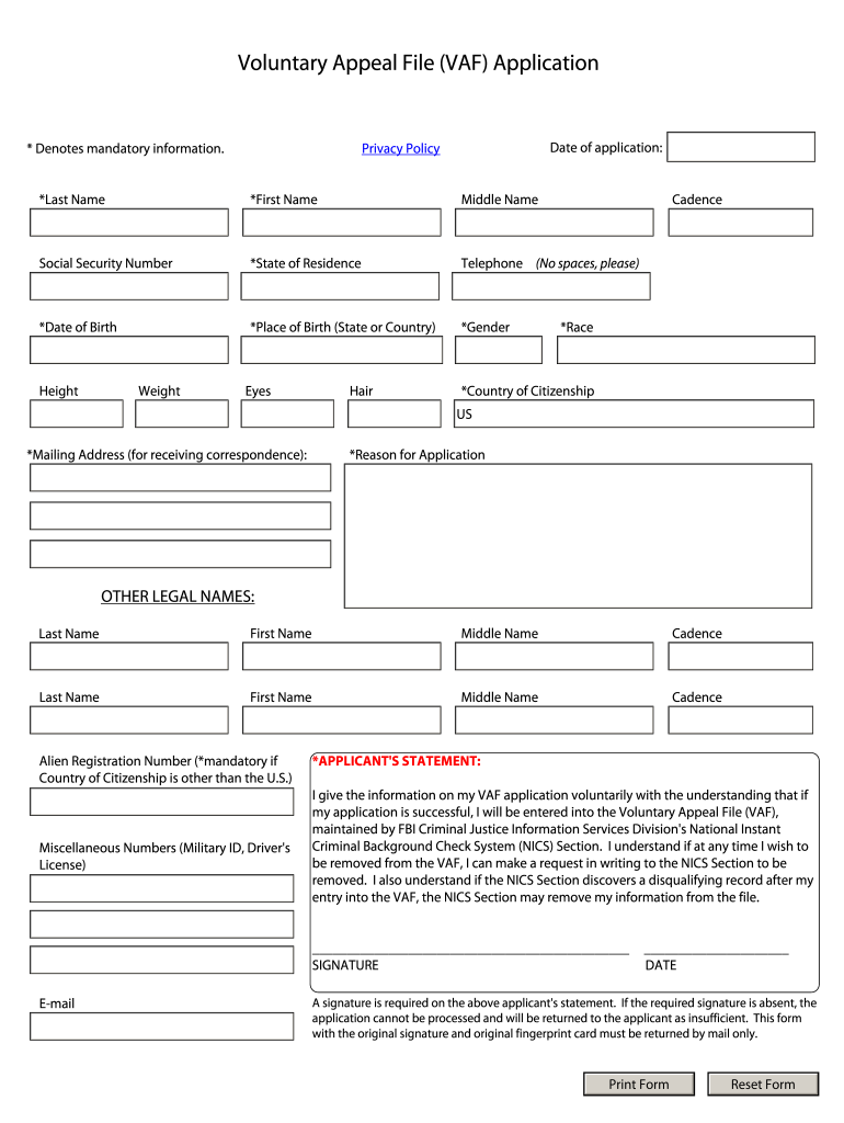 Nics Appeal  Form