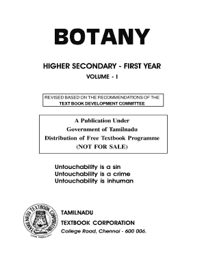 Botany Text Book Tamil Nadu  Form