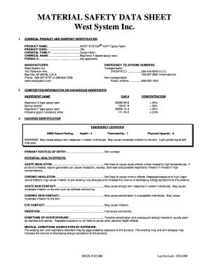 Epoxy Msds  Form