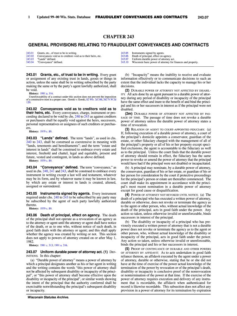 1 Updated 99  Legis Wisconsin  Form