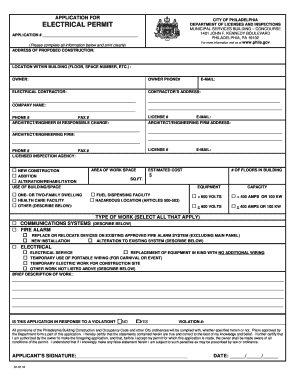 Application for Electrical Permit  Form