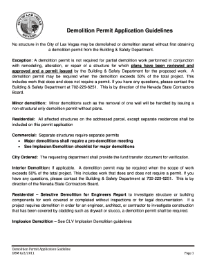 Demolition Permit Application Form