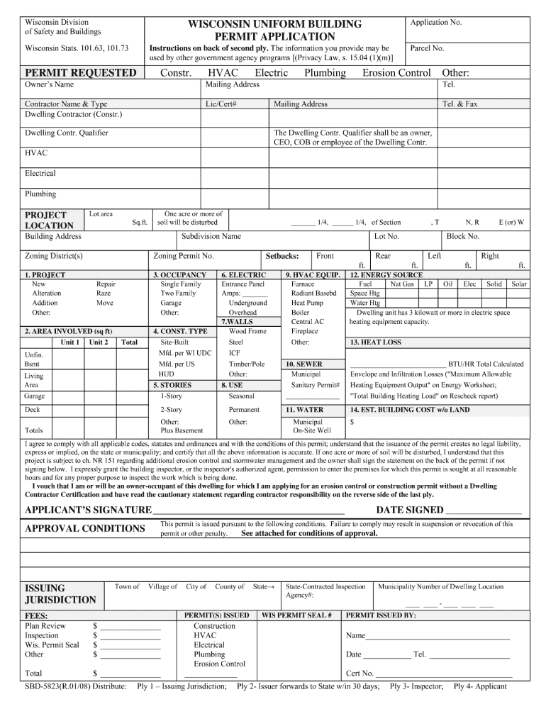  Wisconsin Building Permit Formpdffillercom 2008