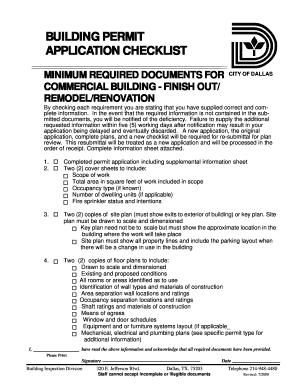 Building Permit Application Dallas  Form