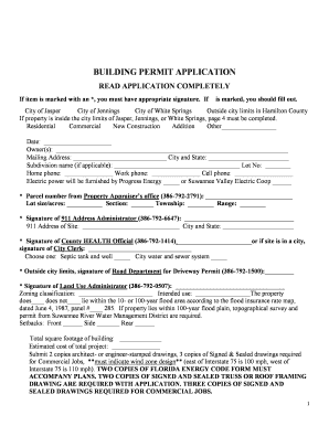 Hamilton County Building Inspections  Form