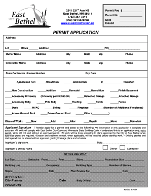 Bethel Building Department  Form