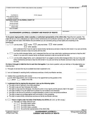 Guardianship Waiver  Form