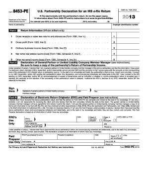  Form 8453 Pe Instructions 2013