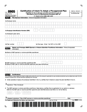 Form 8905 Rev January Internal Revenue Service