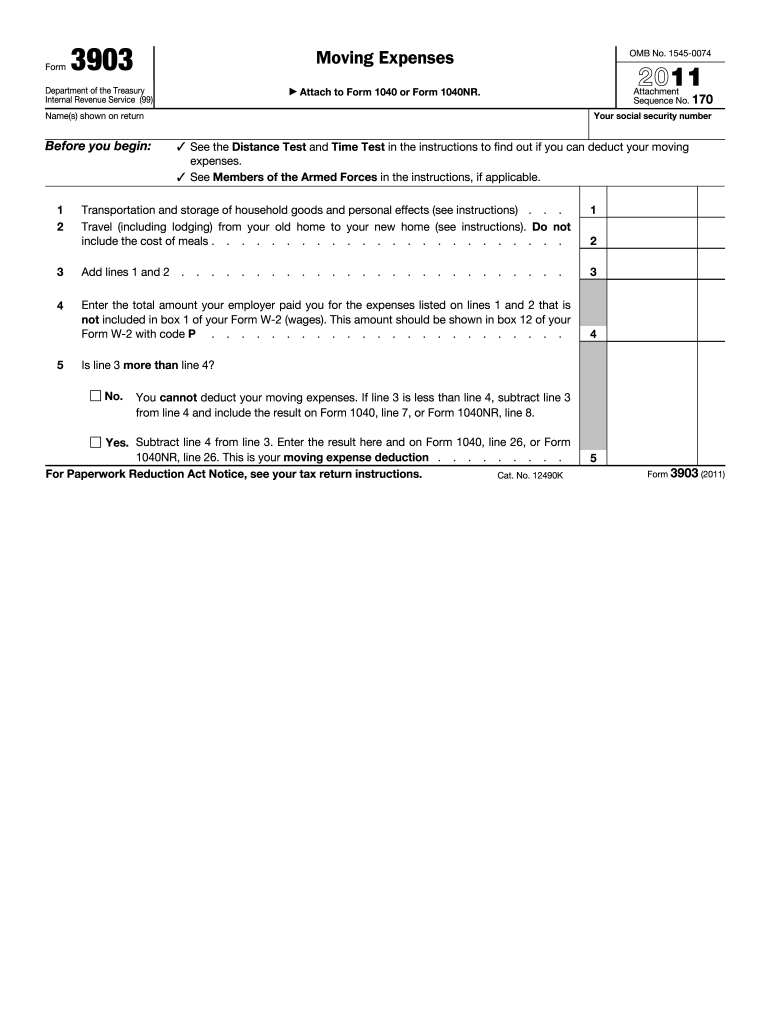 Fillable 3903  Form