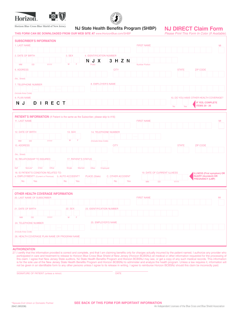 Nj Direct Claim Form