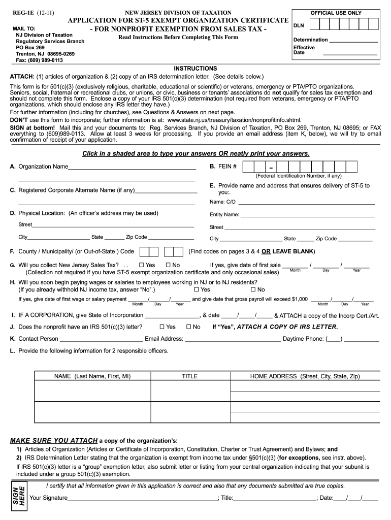  Nj Tax Form St 5 2016