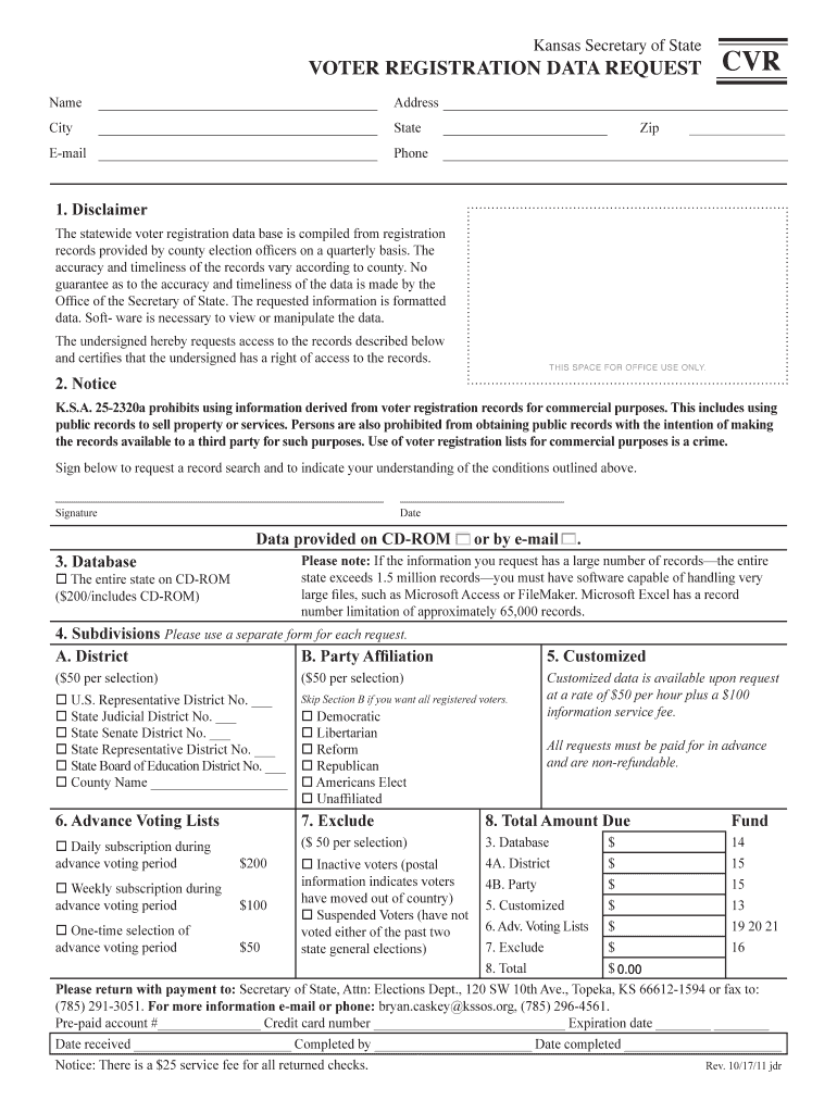 State of Kansas Cvr 76 Form