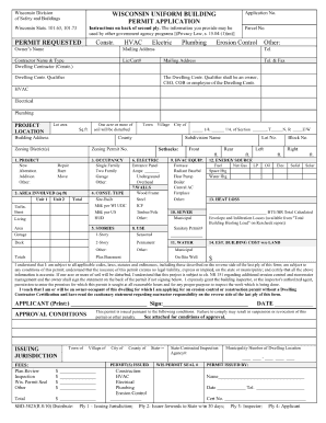 Wisconsin Uniform Building Permit Application