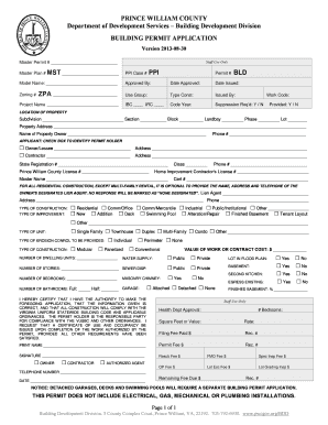  Prince William County Building Permit Application 2013-2024
