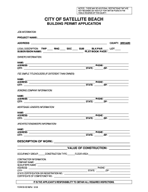 Satellite Beach Building Department  Form