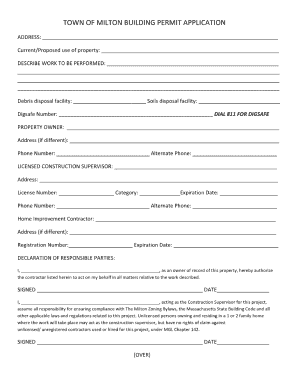 Milton Building Department  Form