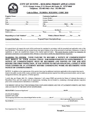  City of Eustis Permit Search 2013-2024