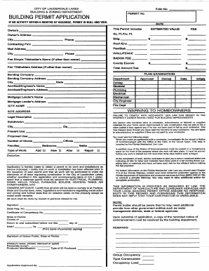 Lauderdale Lakes Building Department  Form