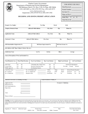 Charles County Permits and Inspections  Form