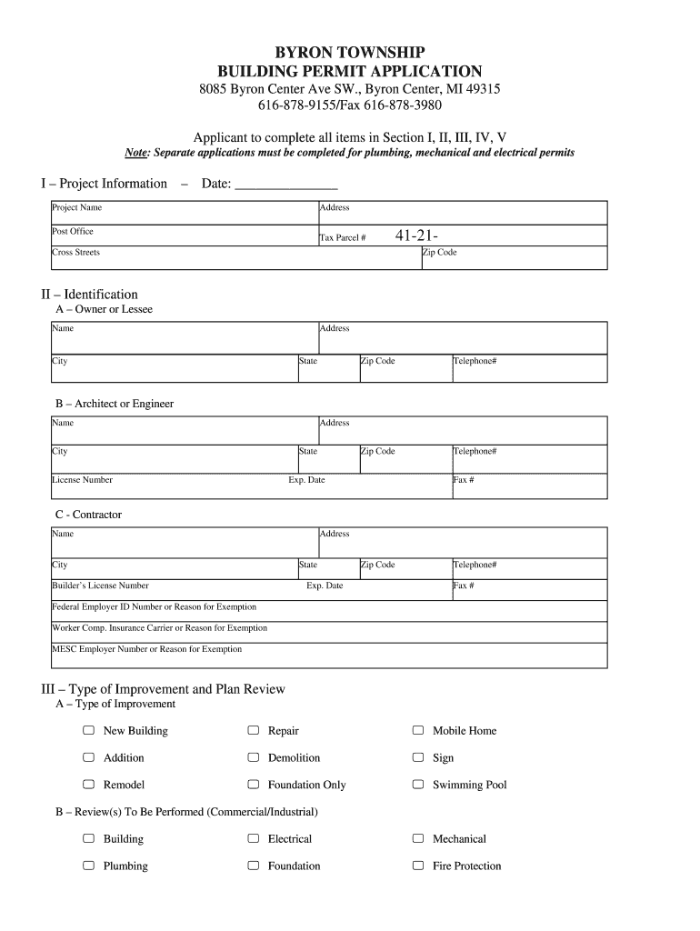 Byron Township Building Department  Form