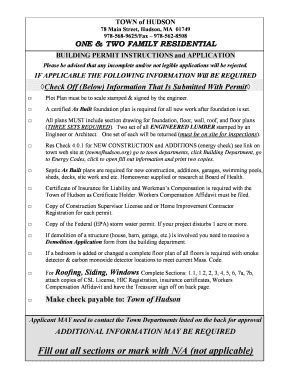 Hudson Building Department  Form