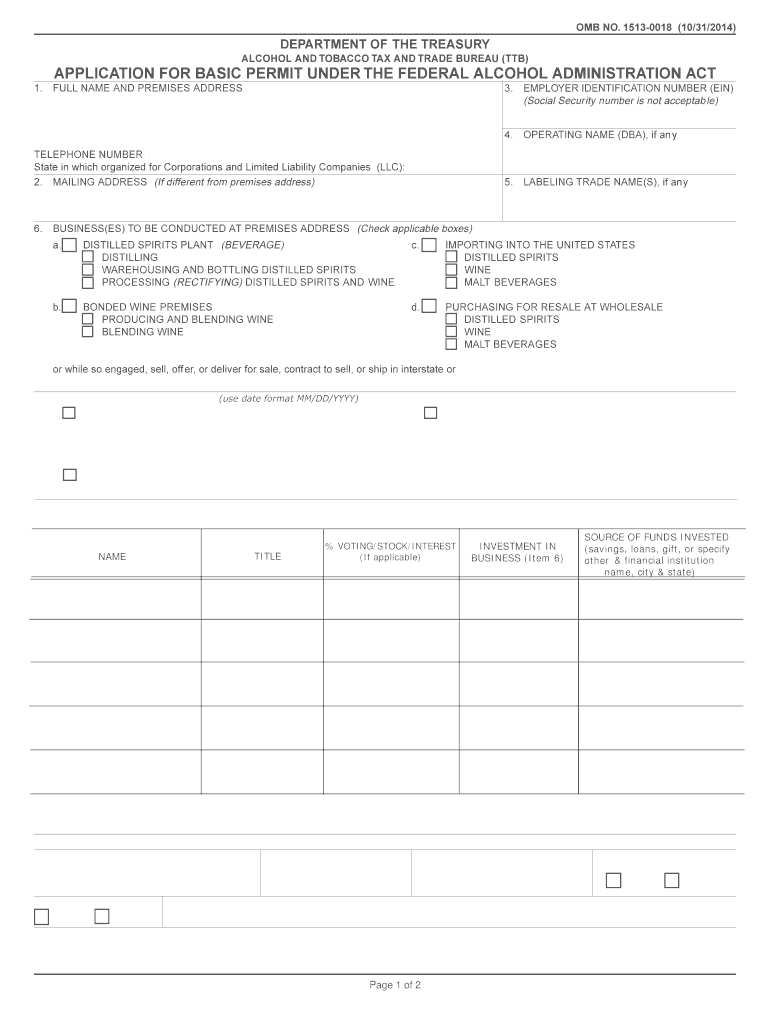  Ttb Basic Permit Form 2011-2024