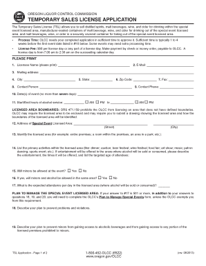 Oregon Liquor Tsl Online Form