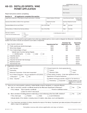 Ab 123 Wisconsin Department of Revenue Form