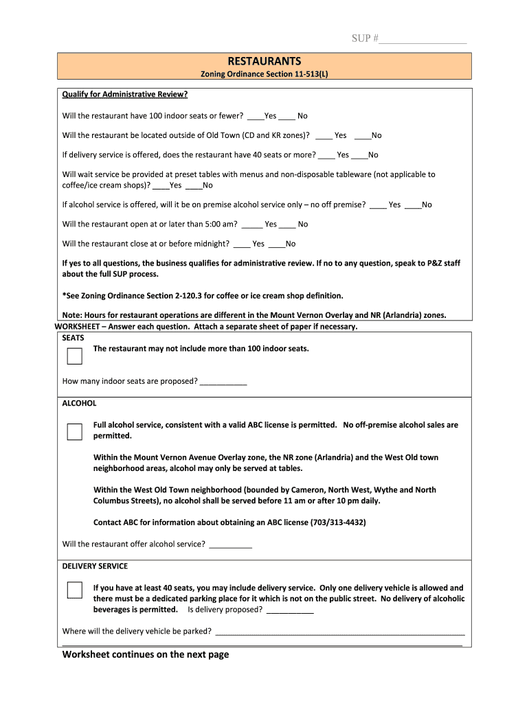 Restaurant W Application DOC  Alexandriava  Form