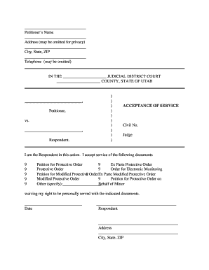 Service Acceptance Form 2001