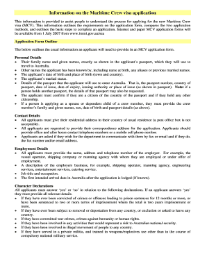 Mcv Visa Status  Form