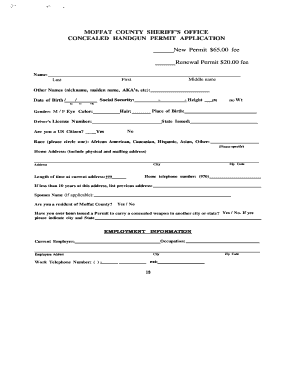 Moffat County Sheriff&#039;s Office  Form