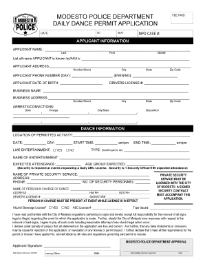 Police Department Application Form