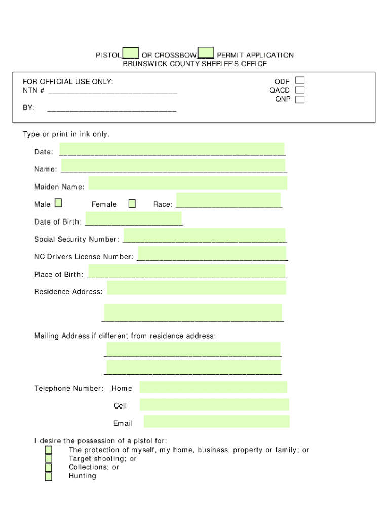  Concealed Carry Permit Brunswick County Nc 2008-2024