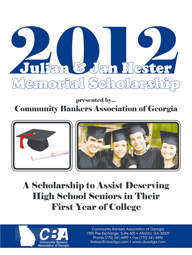 Julian & Jan Hester Memorial Scholarship Printable Form