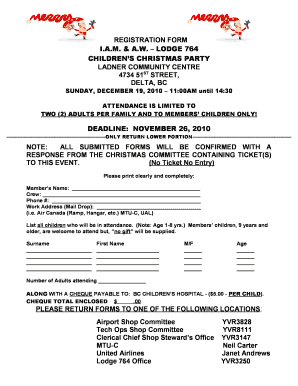 Christmas Party Form