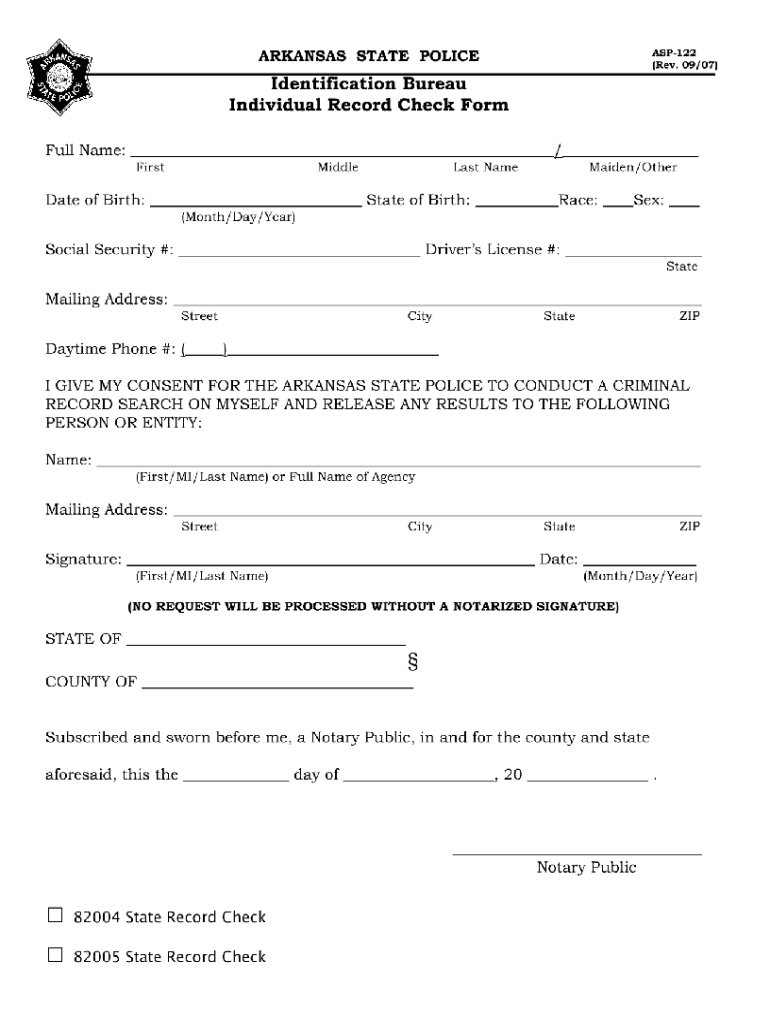  Asp 122 Form 2007