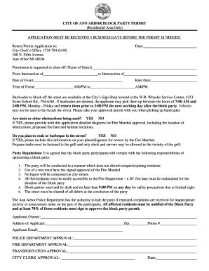 Party Permit Form