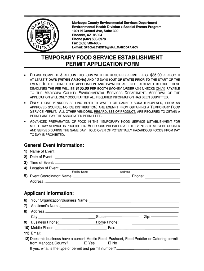 Food Permit  Form